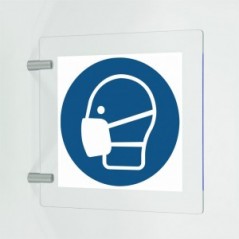 Maschera obbligatoria in plex trasp a bandiera - M016