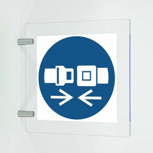 Agganciare la cintura di sicurezza in plex trasp a bandiera - M020