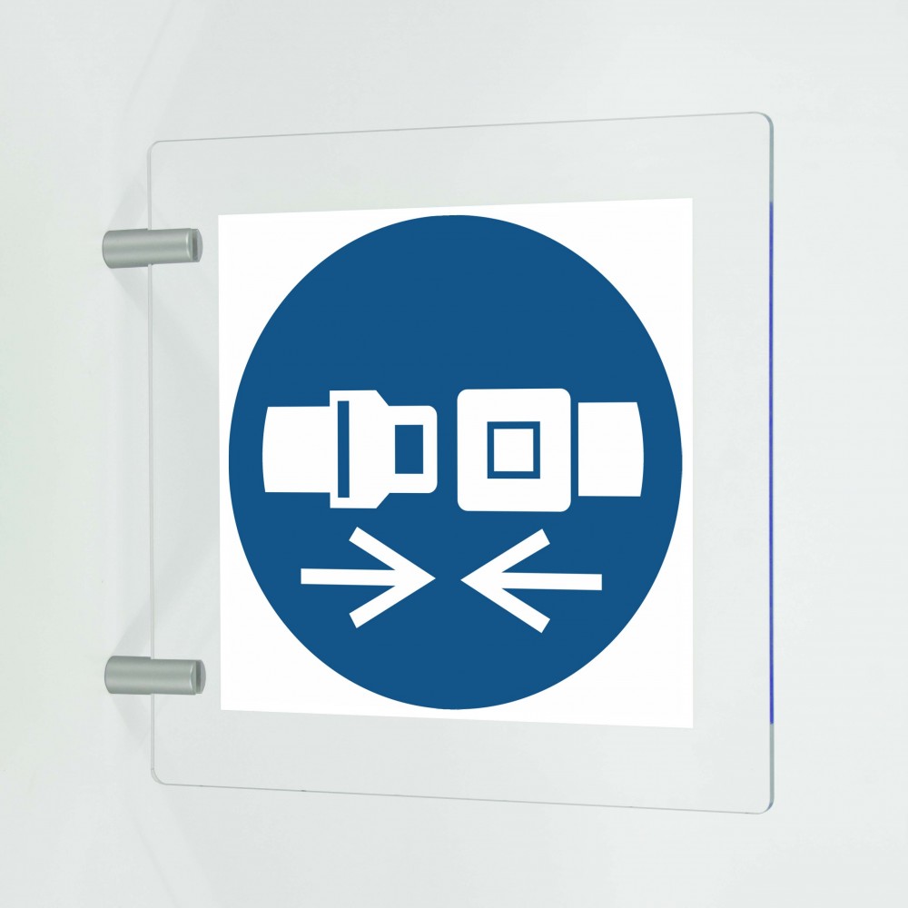Agganciare la cintura di sicurezza in plex trasp a bandiera - M020