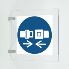 Agganciare la cintura di sicurezza in plex trasp a bandiera - M020