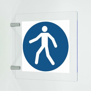 Percorso pedonale in plex trasp a bandiera - M024