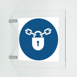 Tenere chiuso in plex trasp a bandiera - M028