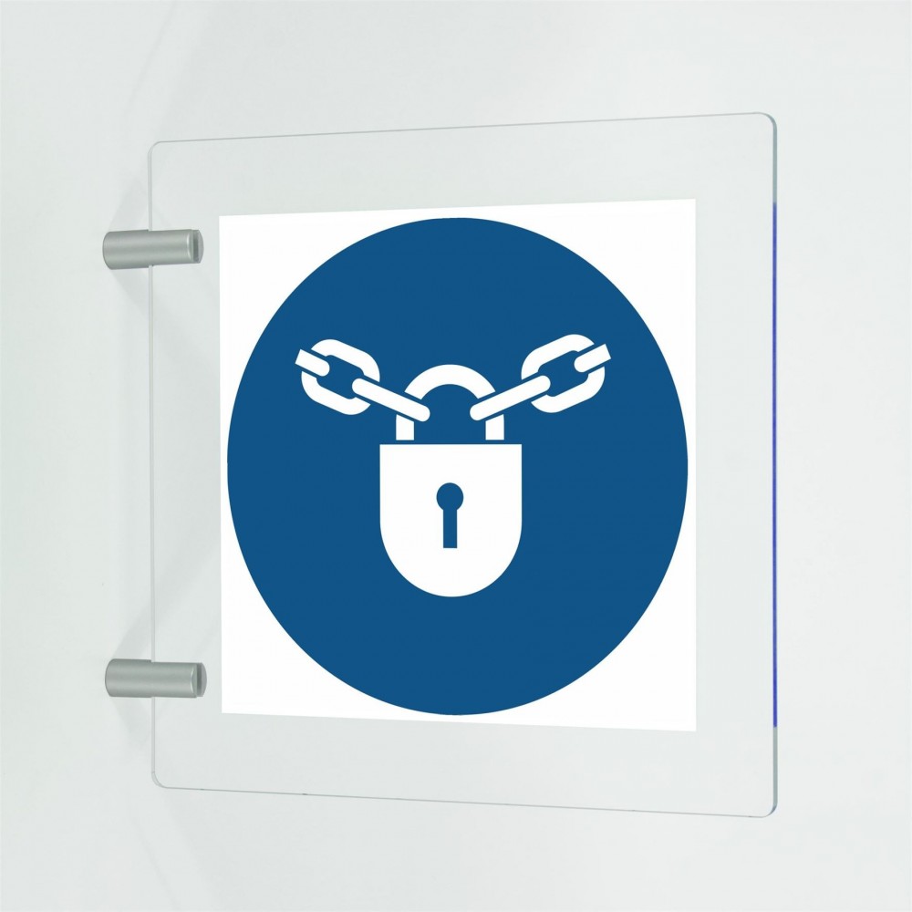 Tenere chiuso in plex trasp a bandiera - M028