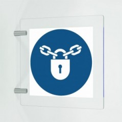 Tenere chiuso in plex trasp a bandiera - M028