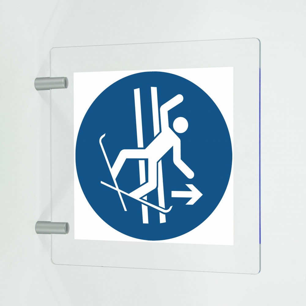 Lasciare immediatamente la pista in caso di caduta in plex trasp a bandiera - M035