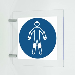 Indossare protezioni per pattinaggio in plex trasp a bandiera - M049