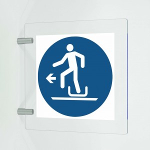 Vsafety 71049 Targa Per Porta WC Disabili - Quadrata 200x200 Mm, Plastica Rigida, Simbolo Internazionale, Colore Nero