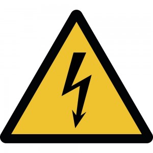 Pericolo elettrico in plex trasp a bandiera - W012