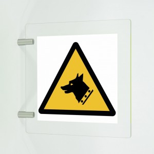 Cane da guardia in plex trasp a bandiera - W013