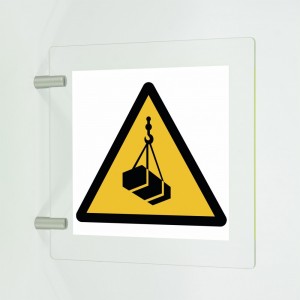 Attenzione ai carichi sospesi in plex trasp a bandiera - W015