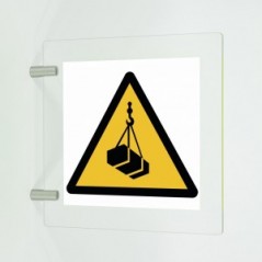 Attenzione ai carichi sospesi in plex trasp a bandiera - W015