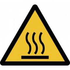 Pericolo di ustione in plex trasp a bandiera - W017