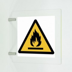 Materiali infiammabili in plex trasp a bandiera - W021