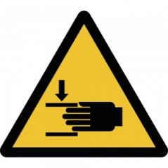 Pericolo di schiacciamento delle mani in plex trasp a bandiera - W024