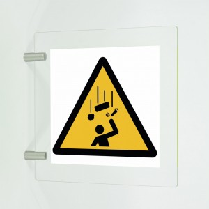 Caduta oggetti in plex trasp a bandiera - W035