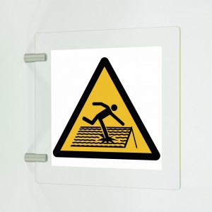 Tetto fragile in plex trasp a bandiera - W036