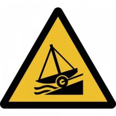 Attenzione scivolo in plex trasp a bandiera - W044