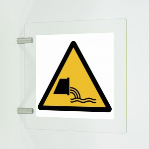 Attenzione deflusso acque reflue in plex trasp a bandiera - W055