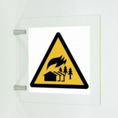 Attenzione zona di incendi su vasta scala in plex trasp a bandiera - W073