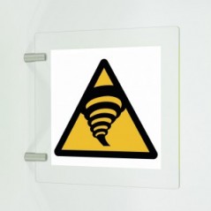 Attenzione zona di tornadi in plex trasp a bandiera - W074