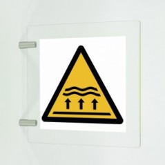 Attenzione zona di inondazioni in plex trasp a bandiera - W077