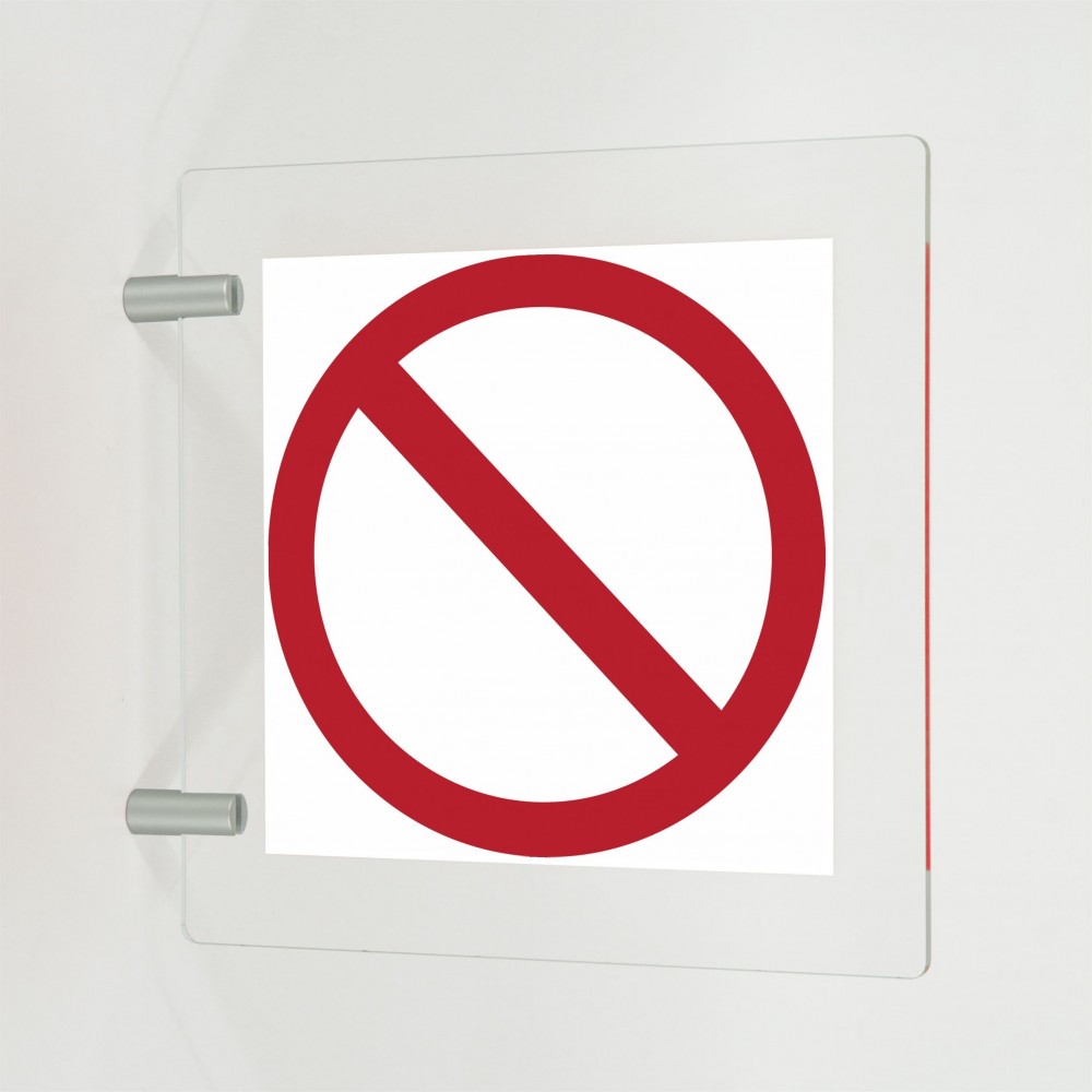 Divieto generico in plex trasp a bandiera - P001