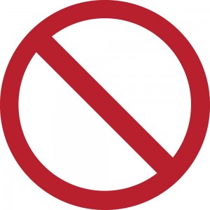 Divieto generico in plex trasp a bandiera - P001