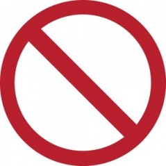 Divieto generico in plex trasp a bandiera - P001