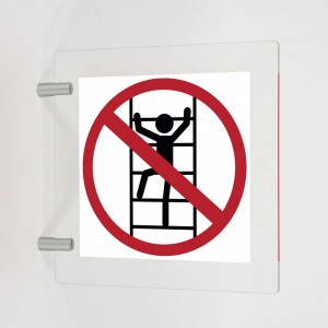 Vietato arrampicarsi in plex trasp a bandiera - P009