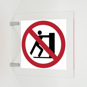 Divieto di spingere in plex trasp a bandiera - P017