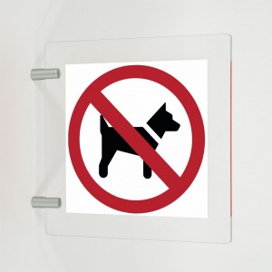 Divieto di accesso ai cani in plex trasp a bandiera - P021