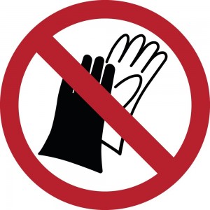 Vietato l'uso di guanti in plex trasp a bandiera - P028