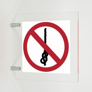 Vietato annodare la corda in plex trasp a bandiera - P030