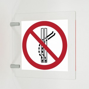 Vietato lasciare la pista di risalita in plex trasp a bandiera - P037