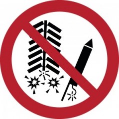 Vietato accendere fuochi d'artificio in plex trasp a bandiera - P040