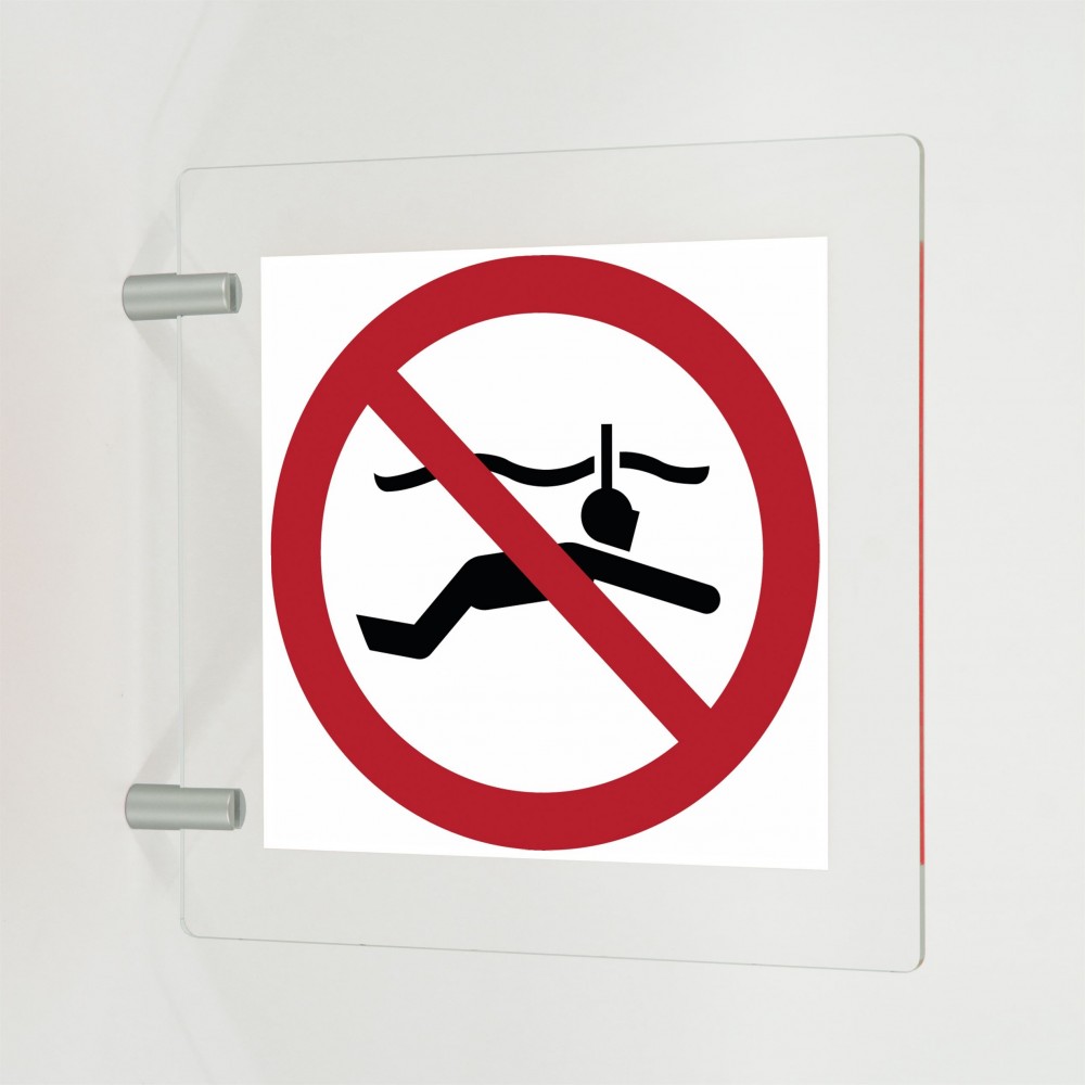 Divieto di snorkelling in plex trasp a bandiera - P050