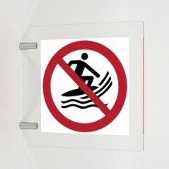 Divieto di surf in plex trasp a bandiera - P059