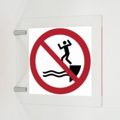 Vietato tuffarsi in acqua in plex trasp a bandiera - P061