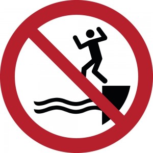 Vietato tuffarsi in acqua in plex trasp a bandiera - P061