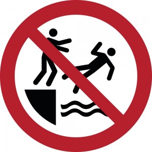 Vietato spingere in acqua in plex trasp a bandiera - P062