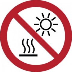 Non esporre a luce solare diretta o superfici calde in plex trasp a bandiera - P068