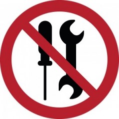 Divieto di manutenzione da parte degli utenti in plex trasp a bandiera - P069