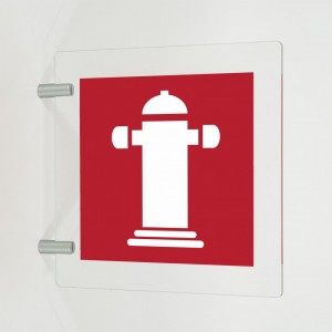 Attacco autopompa in plexiglass trasparente a bandiera