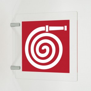 Lancia antincendio idrante in plexiglass trasparente a bandiera