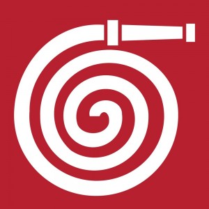 Lancia antincendio idrante in plexiglass trasparente a bandiera