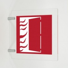 Porta tagliafuoco a chiusura automatica in plexiglass trasparente a bandiera