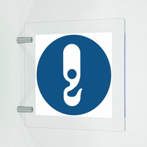 Ancoraggio obbligatorio in plexiglass trasparente a bandiera