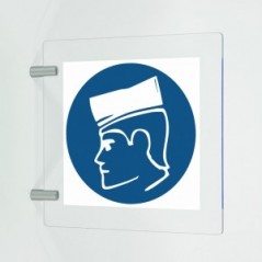 Berretto obbligatorio in plexiglass trasparente a bandiera