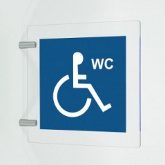 Disabili wc in plexiglass trasparente a bandiera