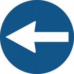 Freccia sinistra in plexiglass trasparente a bandiera